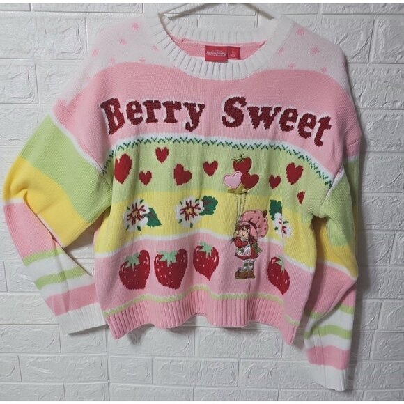 Strawberry Shortcake Pullover Sweater Berry Sweet Women's Large 2025 - Picture 2 of 12